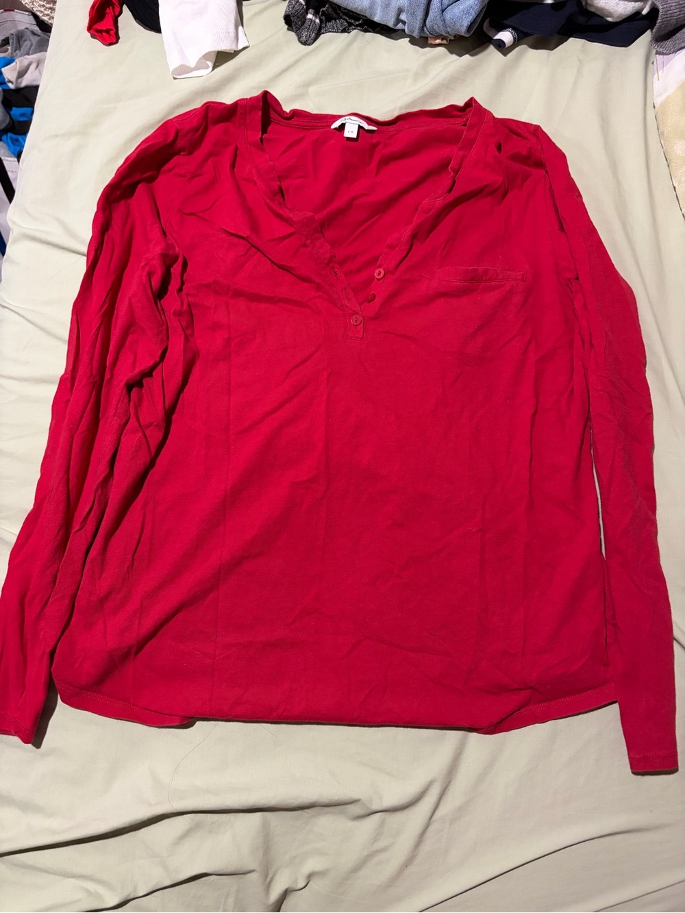 Reitmans Women’s Red Long-Sleeve Henley Top